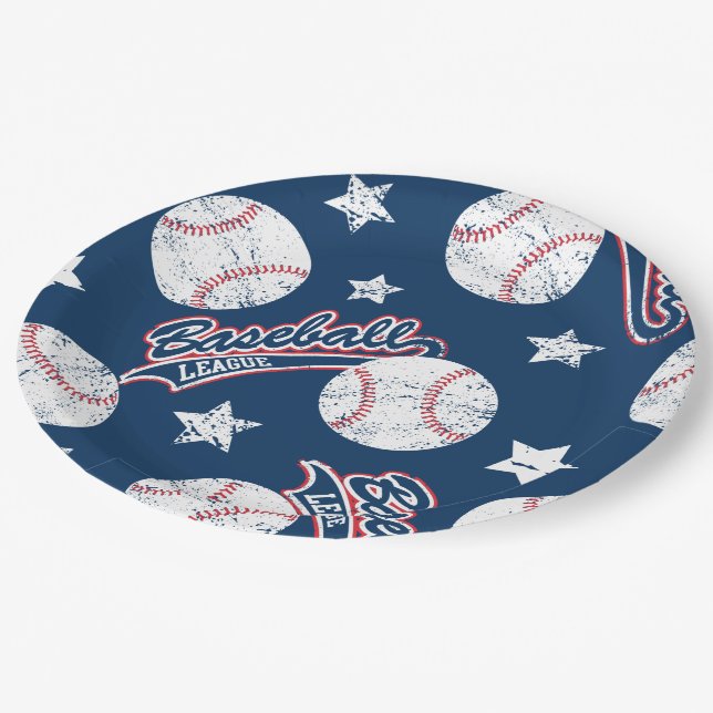 Baseball league paper plates (Angled)