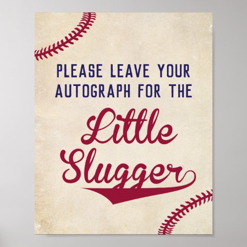 Baseball Leave Your Autograph for Little Slugger Poster