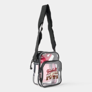 Baseball Leopard Mom Clear Crossbody Bag