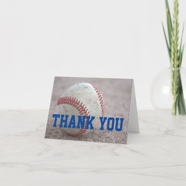 Baseball Letterpress Thank You Card (Front)