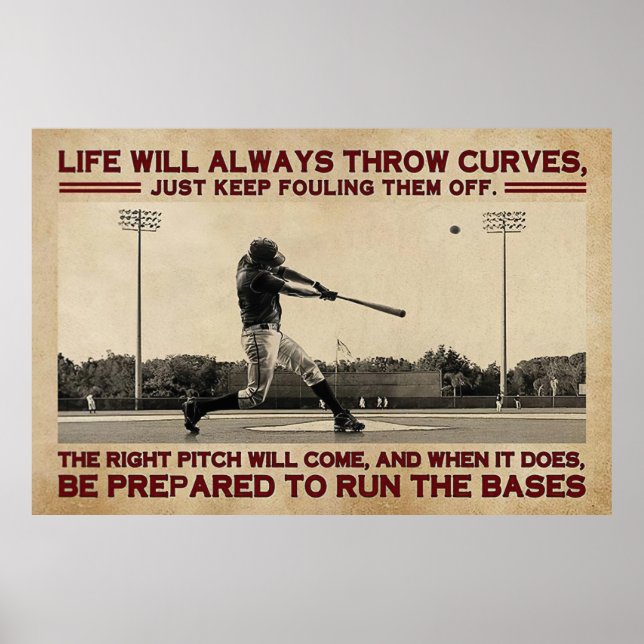 Baseball Life Poster, Baseball Wall Art, Baseball Poster (Front)