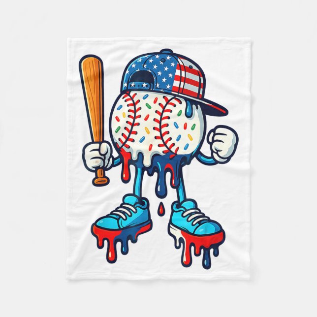 Baseball Life Style 101 Apparel Youth Drip Fleece Blanket (Front)