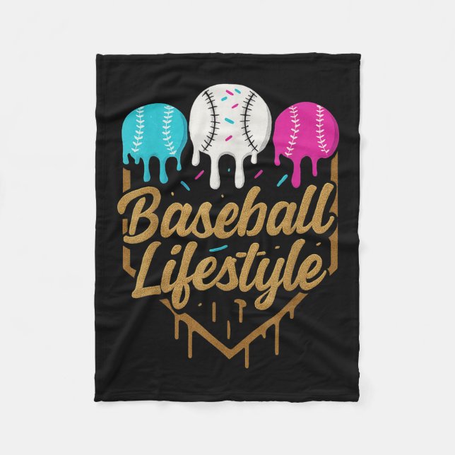 Baseball Lifestyle 101 Apparel Youth Baseball Drip Fleece Blanket (Front)