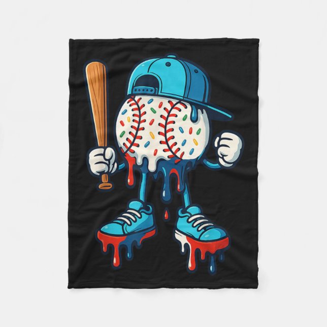 Baseball Lifestyle 101 Apparel Youth Baseball Drip Fleece Blanket (Front)