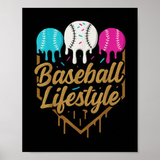 Baseball Lifestyle 101 Apparel Youth Baseball Drip Poster