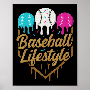 Baseball Lifestyle 101 Apparel Youth Baseball Drip Poster