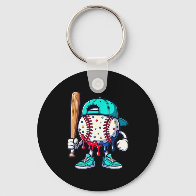 Baseball Lifestyle 101 Apparel Youth Drip Baseball Keychain (Front)