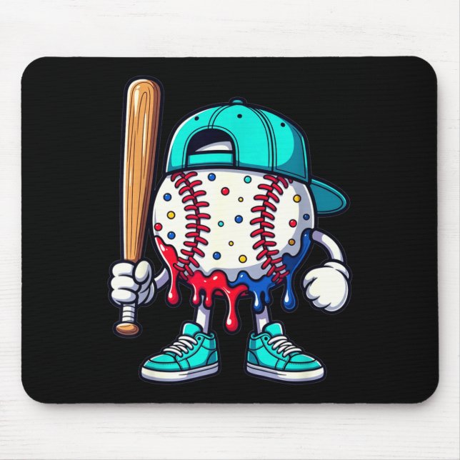 Baseball Lifestyle 101 Apparel Youth Drip Baseball Mouse Pad (Front)