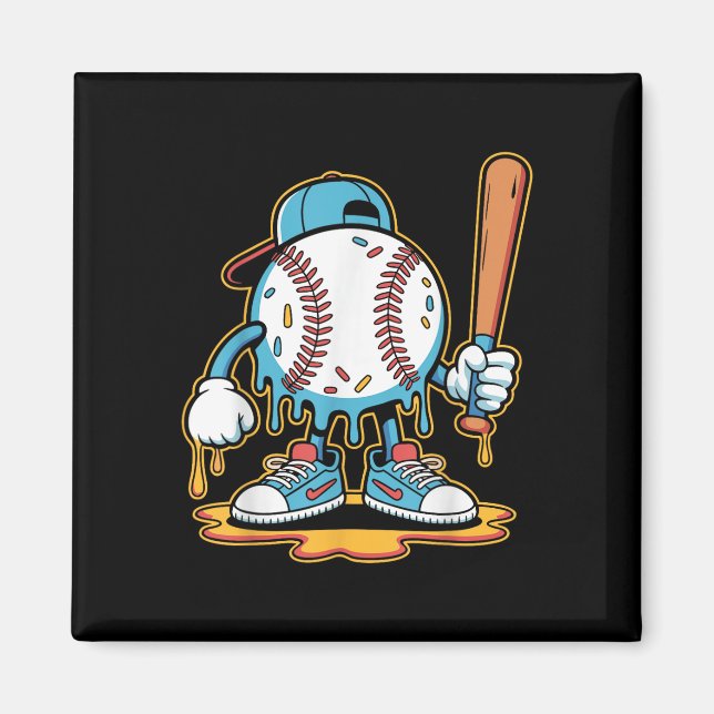 Baseball Lifestyle 101 Tee Youth Baseball Drip Ice Magnet (Front)
