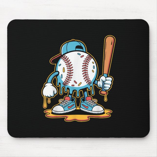 Baseball Lifestyle 101 Tee Youth Baseball Drip Ice Mouse Pad (Front)