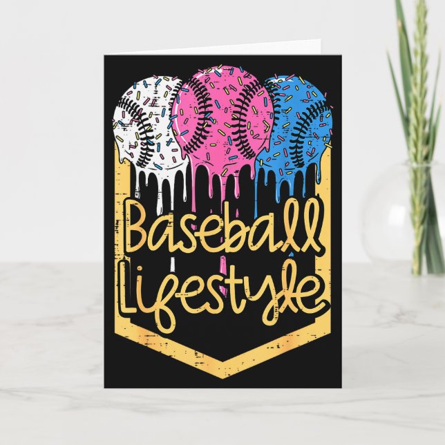 Baseball Lifestyle Ball Sprinkles Drip Boys Kids M Card (Front)