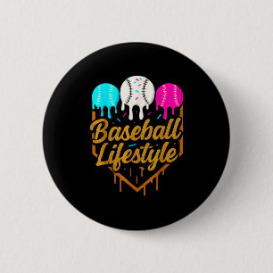 Baseball Lifestyle, Baseball Drip Icecream Button