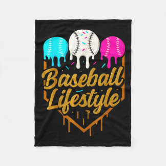 Baseball Lifestyle, Baseball Drip Icecream Fleece Blanket