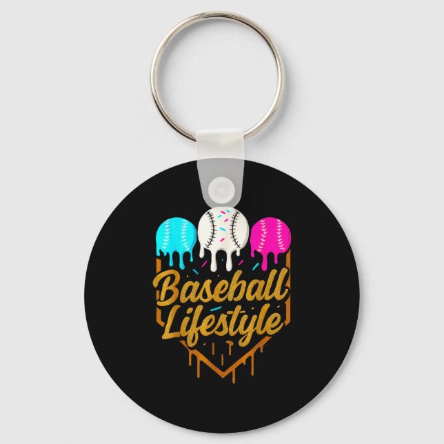 Baseball Lifestyle, Baseball Drip Icecream  Keychain (Front)