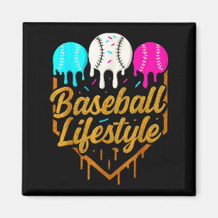 Baseball Lifestyle, Baseball Drip Icecream Magnet