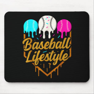 Baseball Lifestyle, Baseball Drip Icecream Mouse Pad