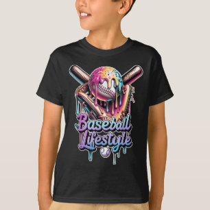 Baseball Lifestyle Ice Cream Drip Men Boys Kids Gi T-Shirt