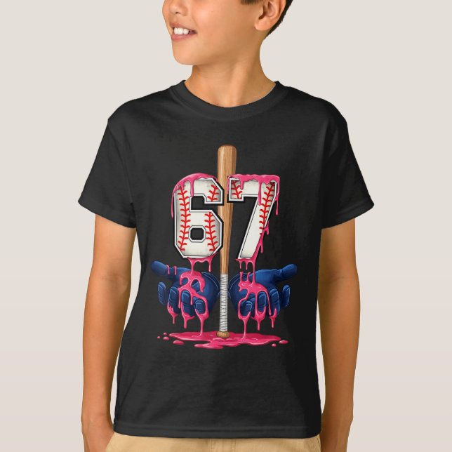 Baseball Lifestyle Shirt Youth Baseball Glove Drip (Front)