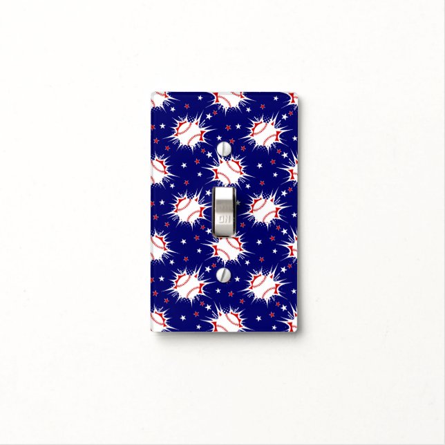Baseball Light Switch Cover (In Situ)