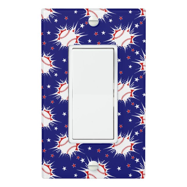 Baseball Light Switch Cover (In Situ)