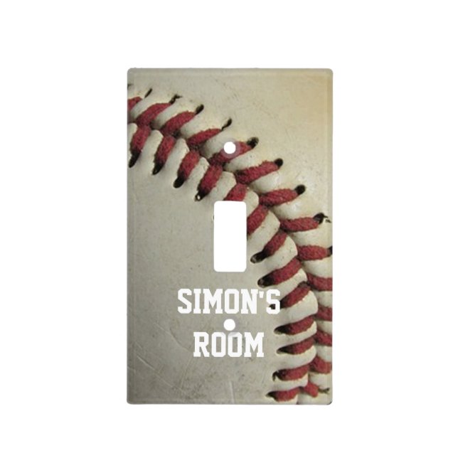 Baseball Light Switch Cover (Front)