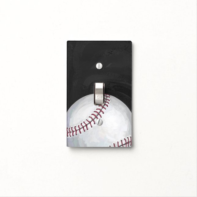 Baseball Light Switch Cover (In Situ)