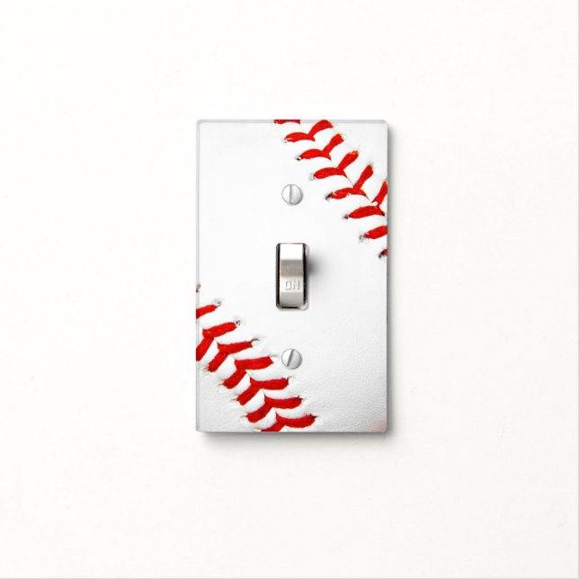 Baseball Light Switch Cover (In Situ)