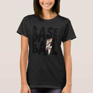 Baseball Lightning Bolt Game Day Baseball Mom Moth T-Shirt