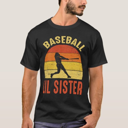 Baseball LIL SISTER Fathers Day Baseball Family M T_Shirt