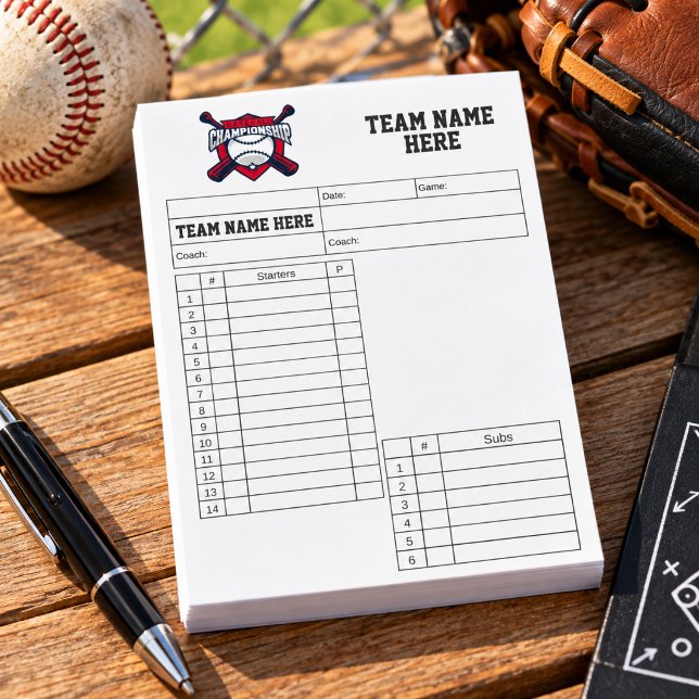 Baseball Lineup Cards Post-it Notes (Creator Uploaded)