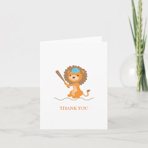 Baseball Lion Thank You Card