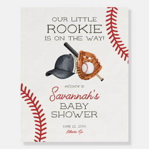 Baseball Little Rookie Baby Shower Foam Board