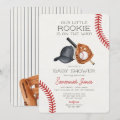 Baseball Little Rookie Baby Shower Invitation | Zazzle