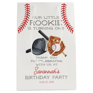 Baseball Little Rookie Home Run Birthday Favor Medium Gift Bag