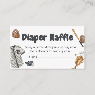 Baseball Little Slugger Baby Shower Diaper Raffle Enclosure Card