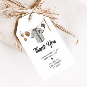 Baseball Little Slugger Baby Shower Favor Tags