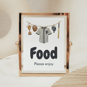 Baseball Little Slugger Baby Shower Food Poster