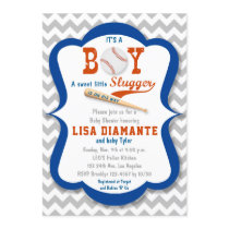 Baseball Little Slugger Boy Baby Shower Invitation