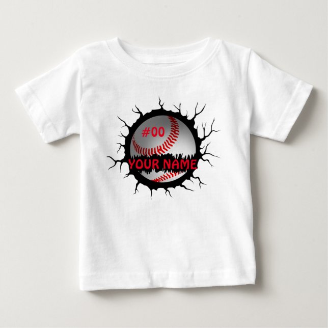 Baseball Logo, Baseball Custom Name, Baseball Gift Baby T-Shirt (Front)
