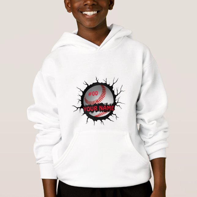 Baseball Logo, Baseball Custom Name, Baseball Gift Hoodie (Front)