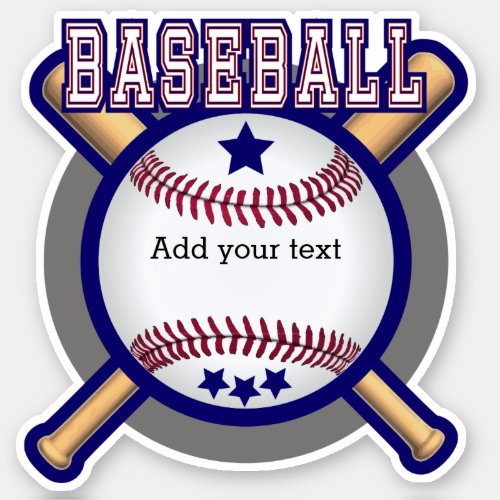 Baseball Logo _ Blue _ Kiss_Cut Sticker
