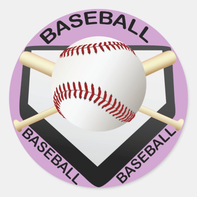 BASEBALL LOGO CLASSIC ROUND STICKER (Front)
