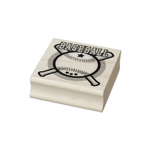 Baseball Logo Rubber Stamp
