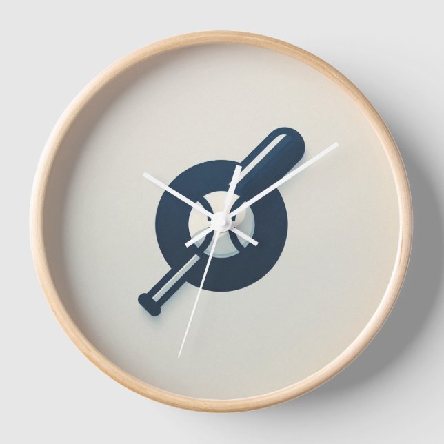 Baseball Logo Wall Clock (Front)