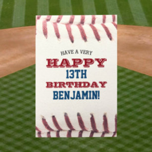 Baseball Look Add Your Name and Year Birthday Card