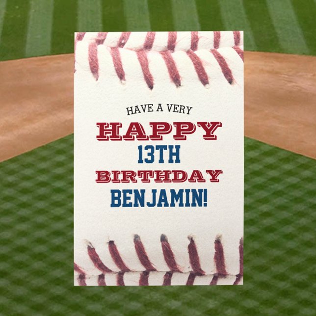 Baseball Look Add Your Name and Year Birthday Card (Creator Uploaded)