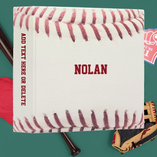 Baseball Look Personalized 3 Ring Binder