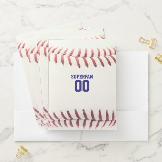 Baseball Look Personalized Pocket Folder (In Situ)