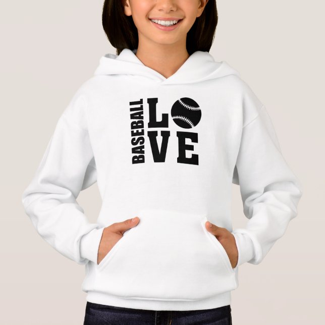 Baseball, Love Baseball Hoodie (Front)