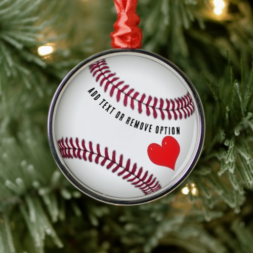 Baseball Love Christmas Metal Ornament